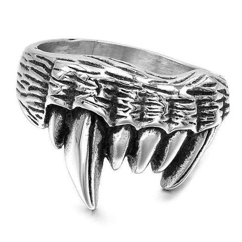 Bague Loup Dent de Loup (Acier)